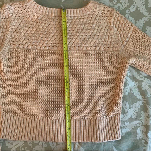 Banana Republic (Factory) - Crop Style Cable Knit Sweater - Size S -Light Coral - Picture 6 of 9